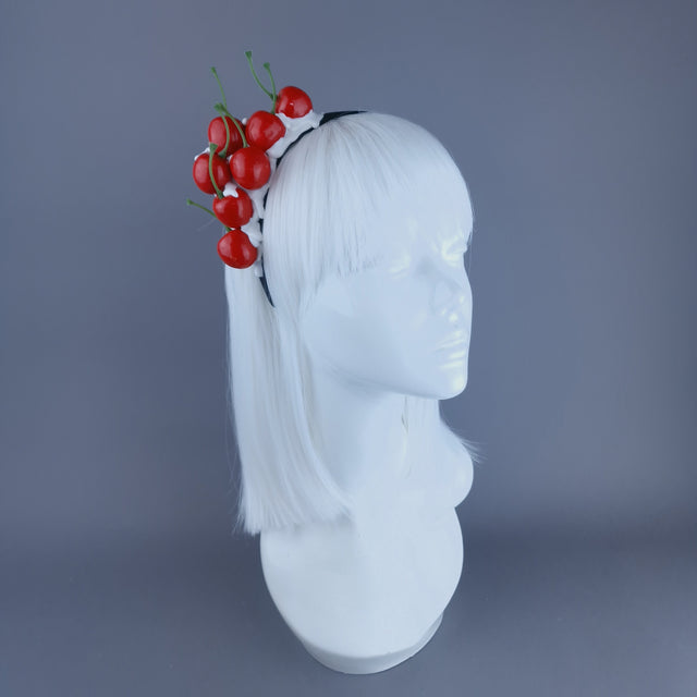 "Cheri Pie" Cherry & Cream Headband Headpiece