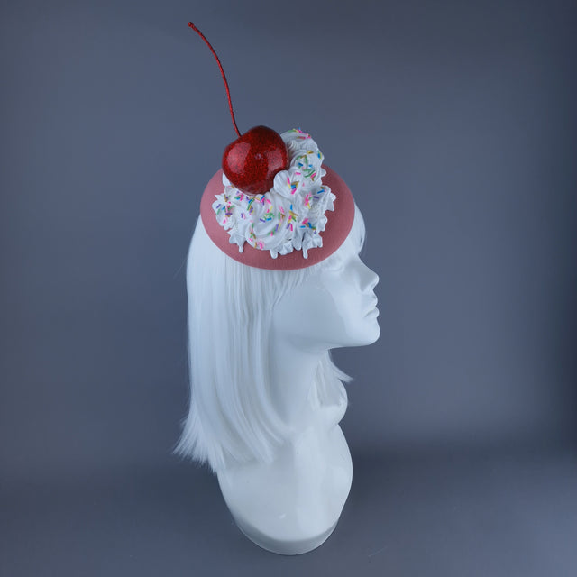 "Cherry Poppin'" Cherries & Cream Food Fascinator Hat