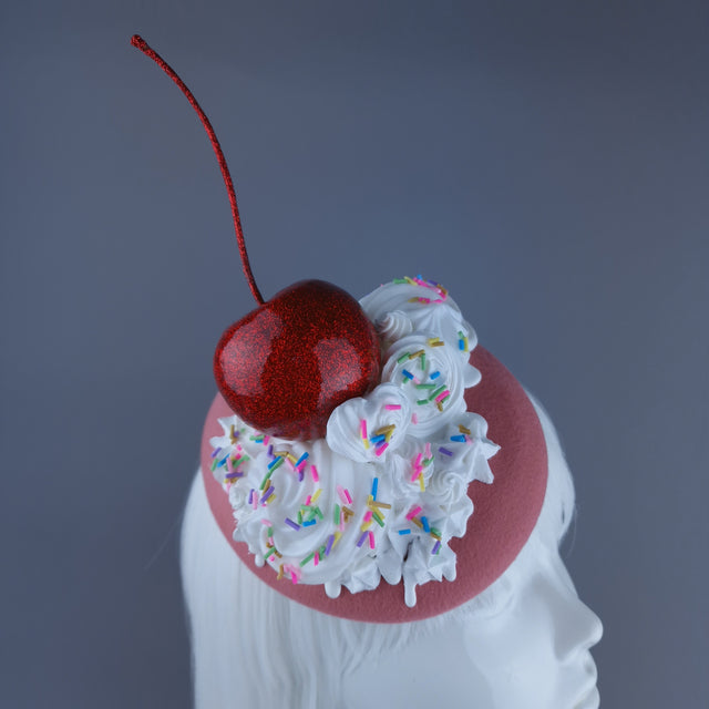 "Cherry Poppin'" Cherries & Cream Food Fascinator Hat