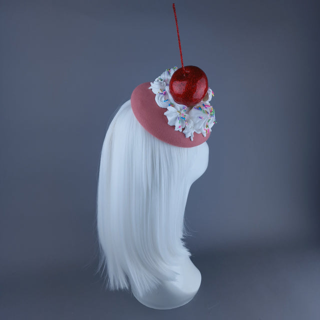"Cherry Poppin'" Cherries & Cream Food Fascinator Hat
