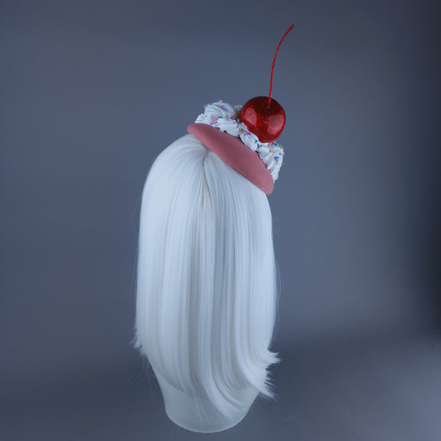 "Cherry Poppin'" Cherries & Cream Food Fascinator Hat