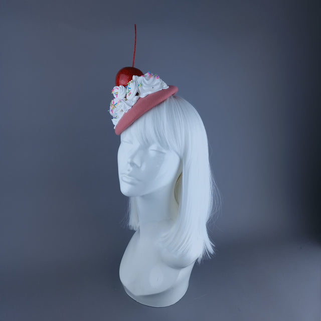"Cherry Poppin'" Cherries & Cream Food Fascinator Hat