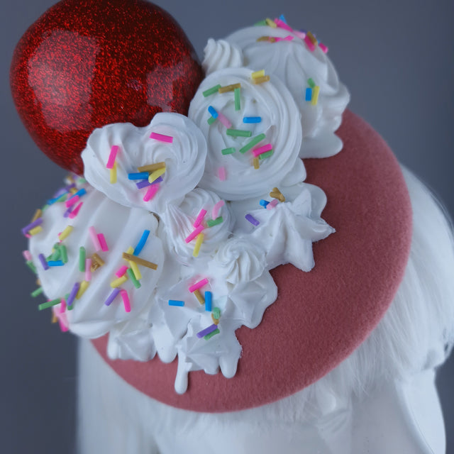 "Cherry Poppin'" Cherries & Cream Food Fascinator Hat