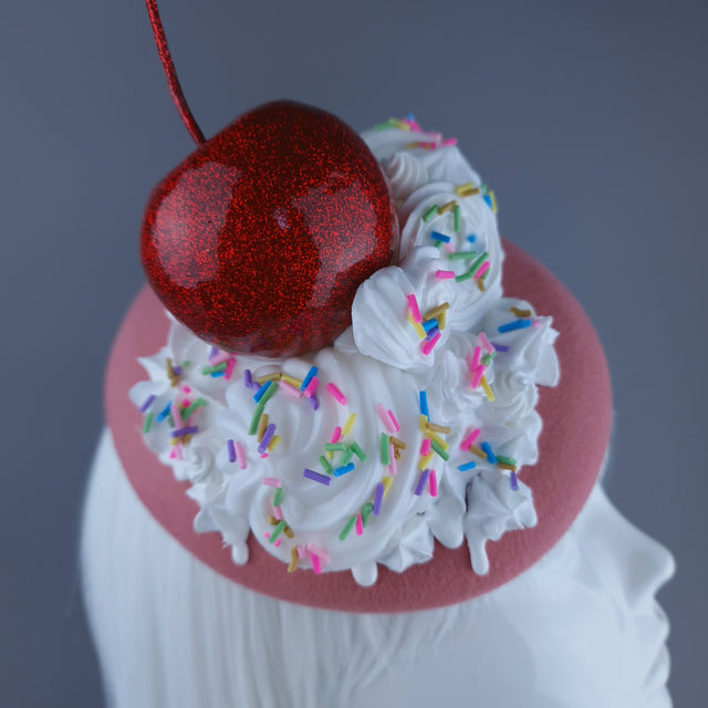 "Cherry Poppin'" Cherries & Cream Food Fascinator Hat