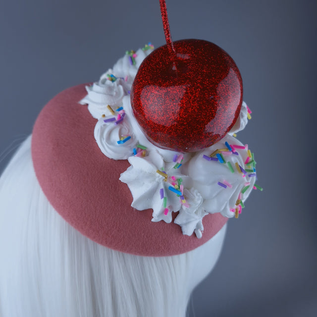 "Cherry Poppin'" Cherries & Cream Food Fascinator Hat