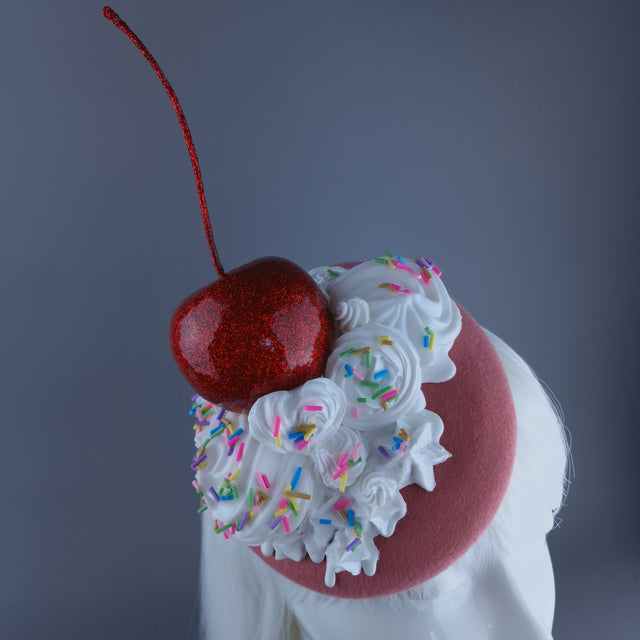 "Cherry Poppin'" Cherries & Cream Food Fascinator Hat