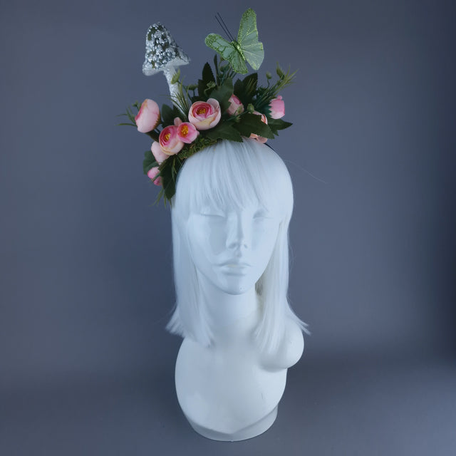 "Pixi" Mushroom, Flower & Butterfly Headband Headpiece