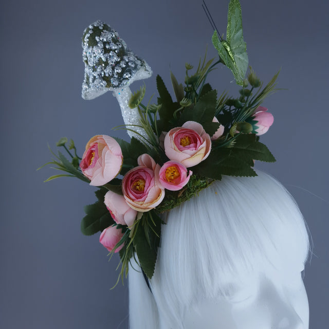 "Pixi" Mushroom, Flower & Butterfly Headband Headpiece