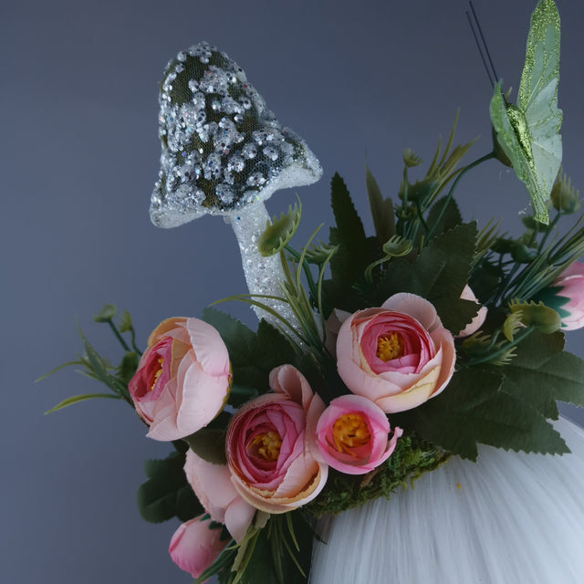 "Pixi" Mushroom, Flower & Butterfly Headband Headpiece