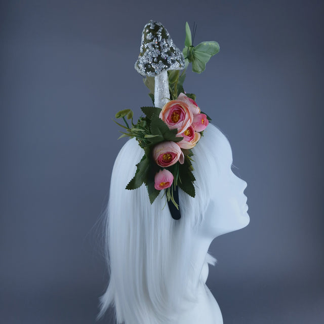 "Pixi" Mushroom, Flower & Butterfly Headband Headpiece