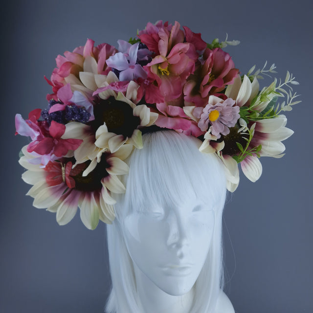 "Delora" Flower Crown Headband Headpiece