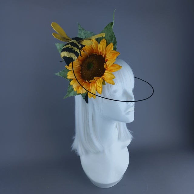 "Buzzin" Bee & Sunflower Headband Headpiece