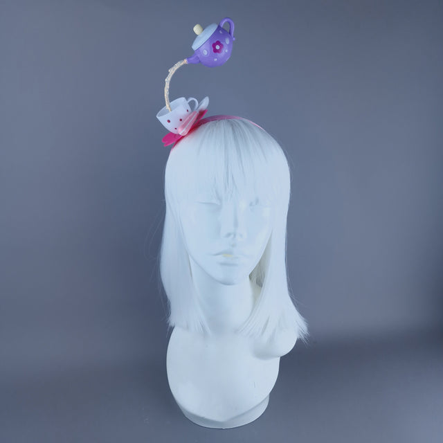 "Spill The Tea" Purple Teapot & Cup Headpiece