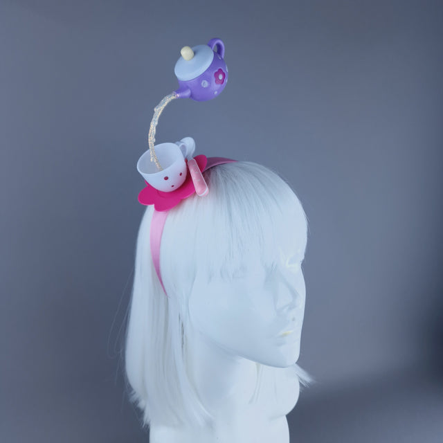 "Spill The Tea" Purple Teapot & Cup Headpiece