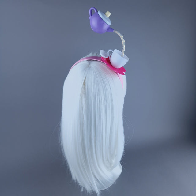 "Spill The Tea" Purple Teapot & Cup Headpiece