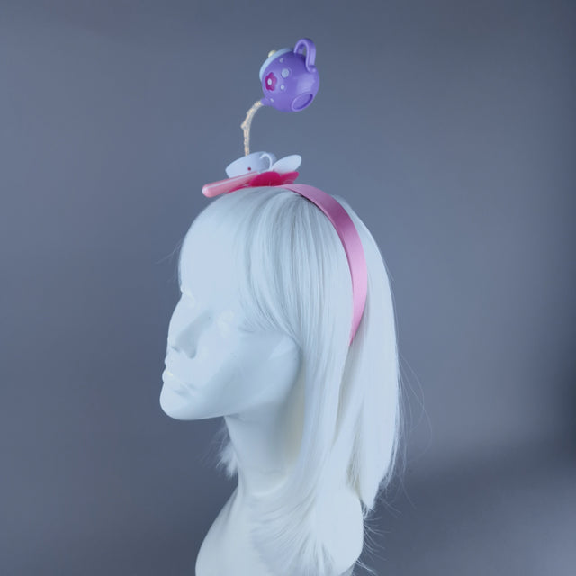 "Spill The Tea" Purple Teapot & Cup Headpiece