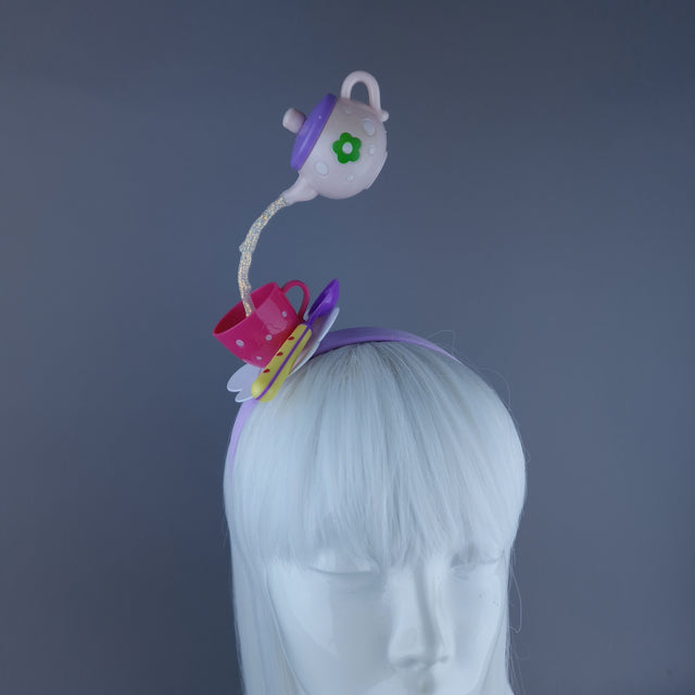 "Spill The Tea" Pink Teapot & Cup Headpiece