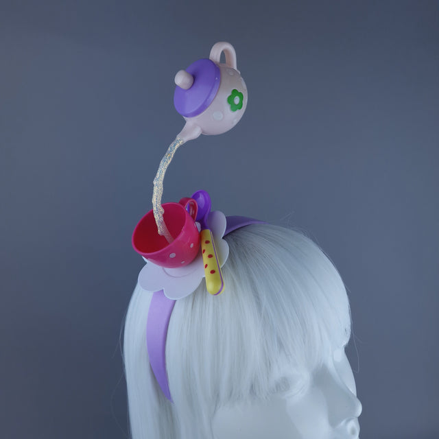 "Spill The Tea" Pink Teapot & Cup Headpiece