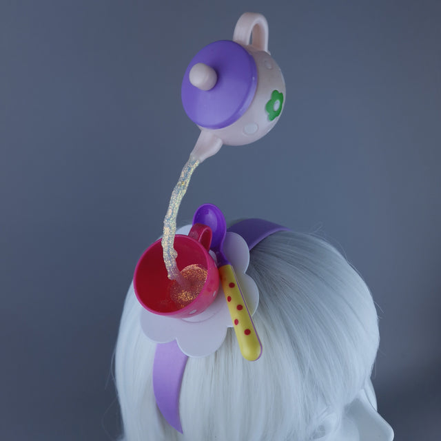 "Spill The Tea" Pink Teapot & Cup Headpiece