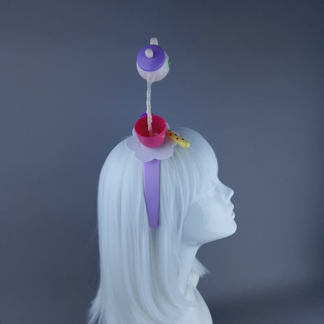 "Spill The Tea" Pink Teapot & Cup Headpiece