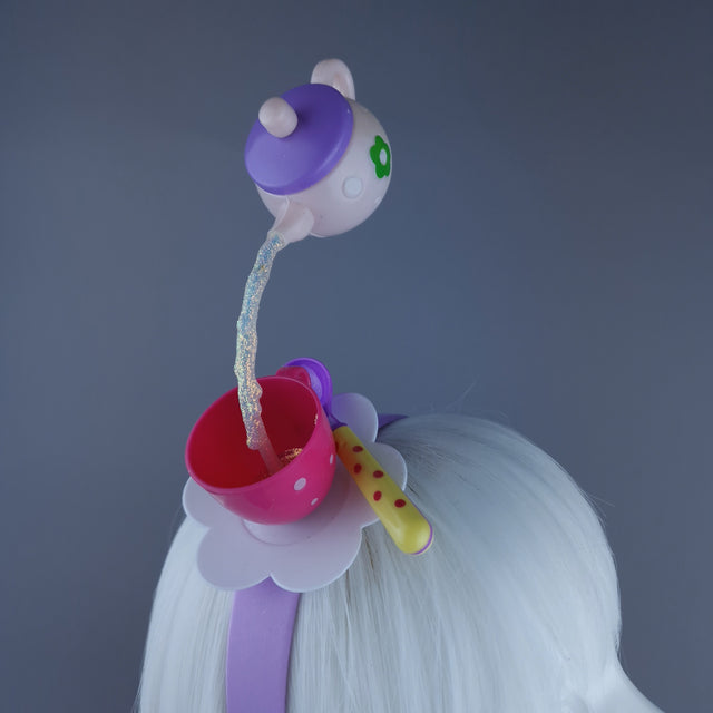 "Spill The Tea" Pink Teapot & Cup Headpiece