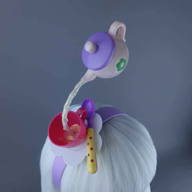 "Spill The Tea" Pink Teapot & Cup Headpiece