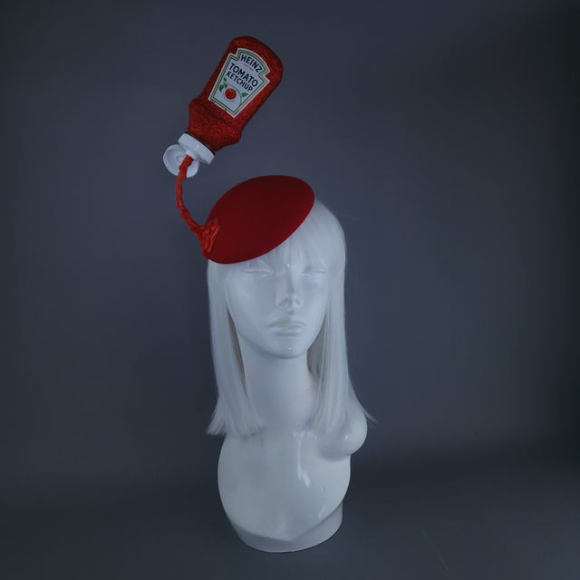 "Squeeze Me" Red Surreal Tomato Sauce Food Fascinator Hat