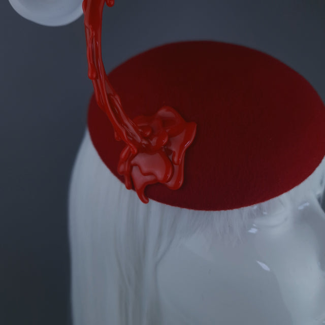 "Squeeze Me" Red Surreal Tomato Sauce Food Fascinator Hat