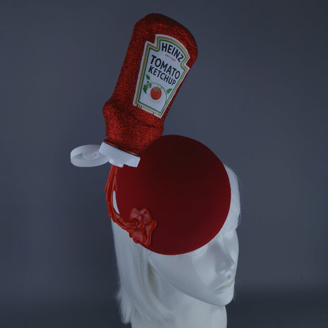 "Squeeze Me" Red Surreal Tomato Sauce Food Fascinator Hat