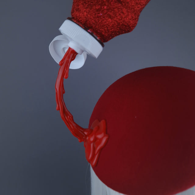 "Squeeze Me" Red Surreal Tomato Sauce Food Fascinator Hat