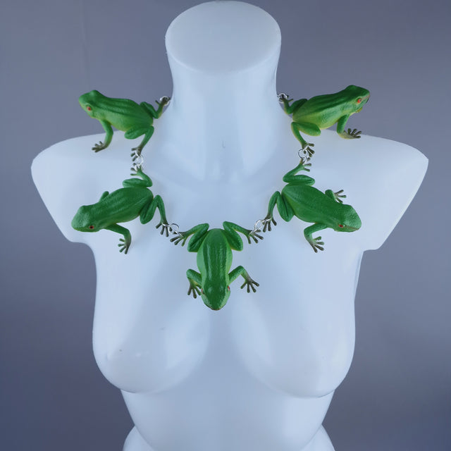 "Ribbit" Large Green Frog Neckpiece