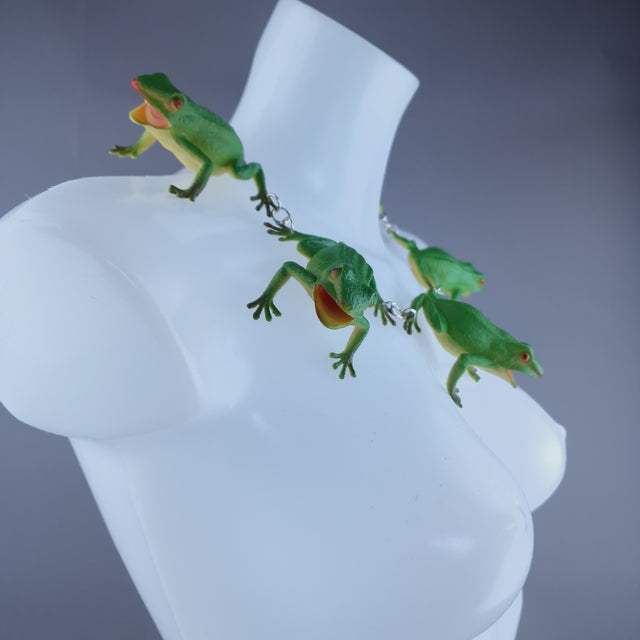 "Ribbit" Large Green Frog Neckpiece
