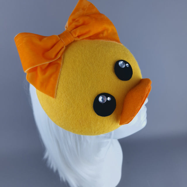 "Duck Face" Yellow Duckling Fascinator Hat