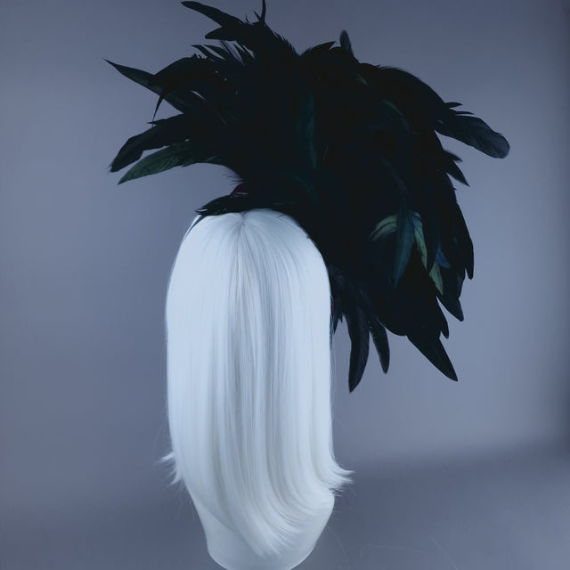 "Moloch" Purple Flower Feather & Filigree Headpiece