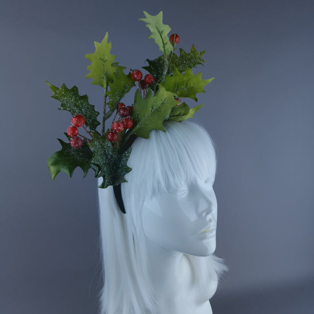 Holly Glitter Xmas Headdress