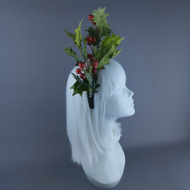 Holly Glitter Xmas Headdress