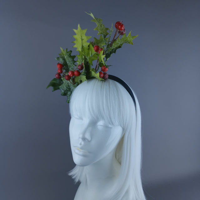 Holly Glitter Xmas Headdress