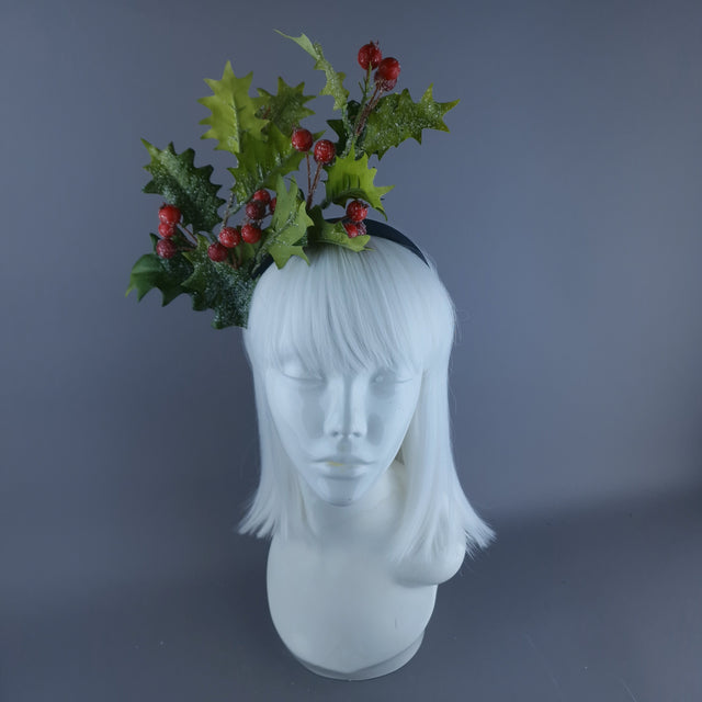 Holly Glitter Xmas Headdress