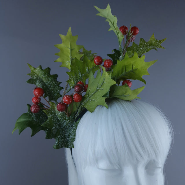 Holly Glitter Xmas Headdress