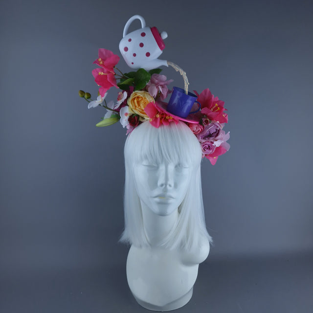 "More T" Teapot & Teacup Colourful Flower Headdress