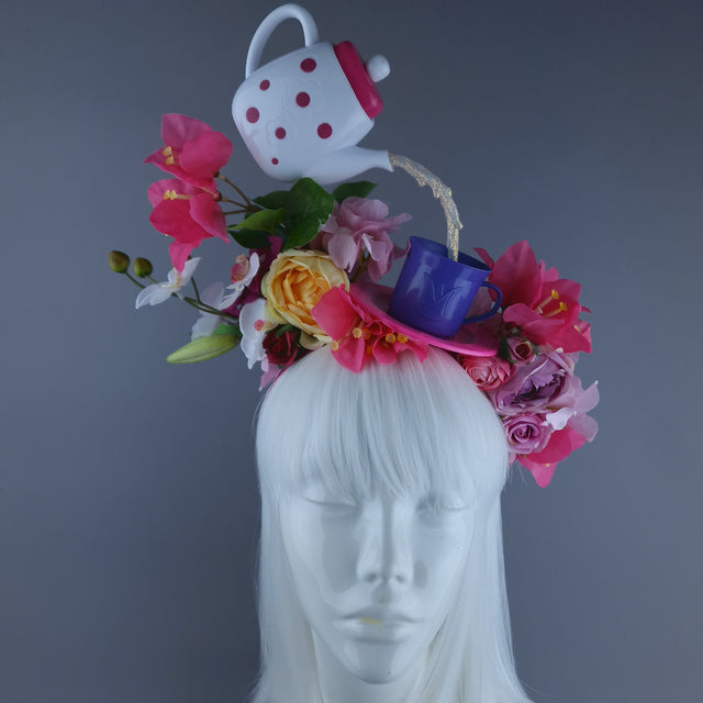 "More T" Teapot & Teacup Colourful Flower Headdress
