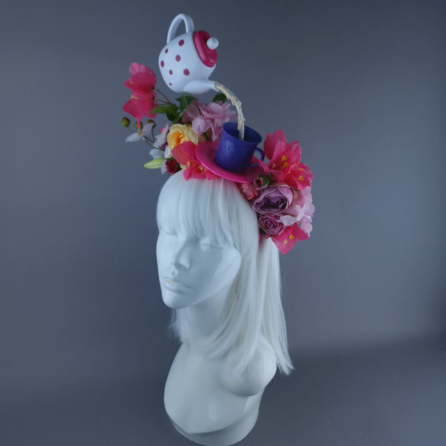 "More T" Teapot & Teacup Colourful Flower Headdress