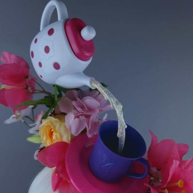 "More T" Teapot & Teacup Colourful Flower Headdress