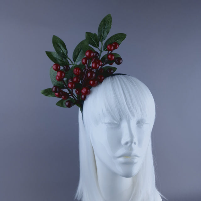 Red Berry & Leaves Xmas Headdress