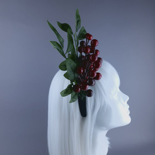 Red Berry & Leaves Xmas Headdress