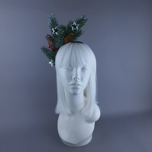 Pine Cones & Silver Star Xmas Headdress