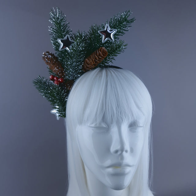 Pine Cones & Silver Star Xmas Headdress