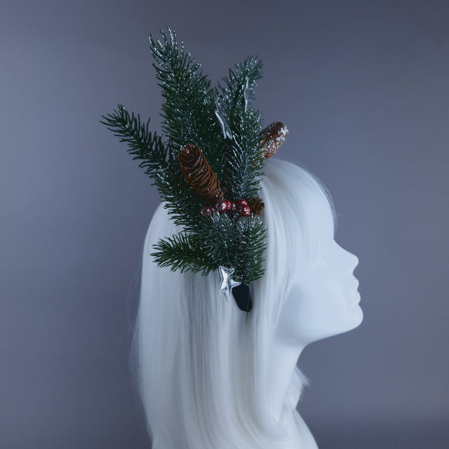 Pine Cones & Silver Star Xmas Headdress