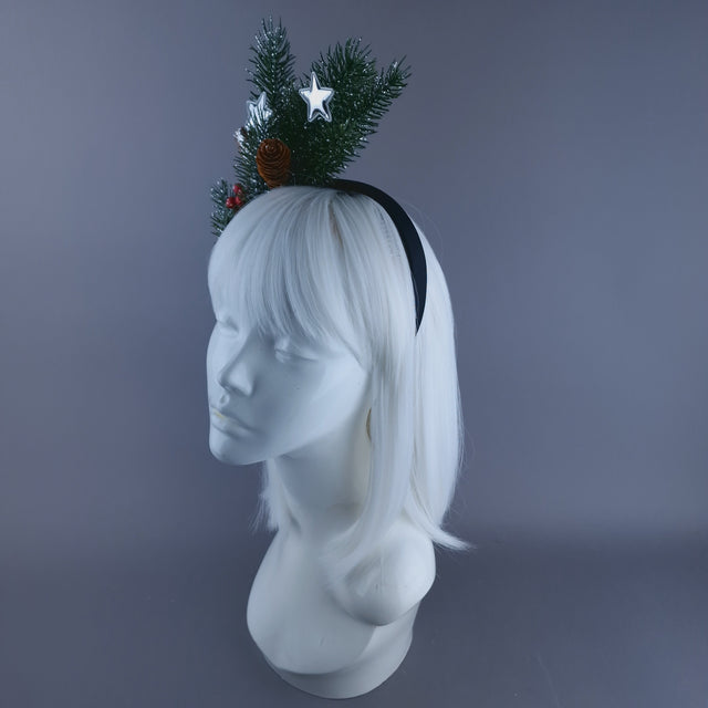 Pine Cones & Silver Star Xmas Headdress