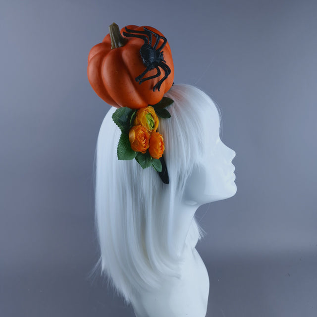"Morvin" Pumpkin, Skull & Spider Headdress
